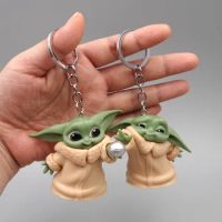 5Pcs/Set Cute Baby Yoda Keychain Action Figure Toys Mandalorian Yoda Baby Figure Action Toys Star Wars Yoda Hot Kids Toys Gifts