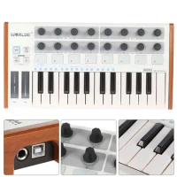MIDI Controller WORLDE 25 Note Velocity-Sensi Keyboard Drum Pad MINI 25-Key Ultra-Portable USB MIDI Keyboard Controller