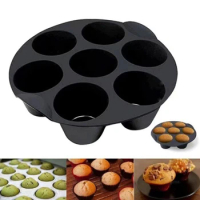 NonStick 7-Hole Round Muffins Cup Silicone Cake Molds Air Fryers Bakings Molds Dropshipping