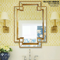 美式歐式藝術衛浴浴室鏡掛鏡玻璃拼鏡子衛生間壁爐墻面裝飾梳妝鏡