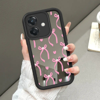 Cocok Untuk OPPO A3X A3 4G 5G Case Bowknot Pink dan heart Casing HP Silikon Pelindung Aesthetic Cewe