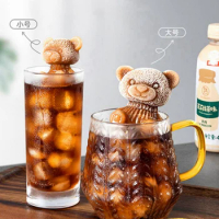 3D Silicone Mold Ice Cube Maker Little Teddy Bear Shape Chocolate Mould Tray Ice Cream DIY Whiskey Wine Kitchen Bar Ice Tools