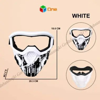 Kacamata Masker skull goggle full face mask helm topeng kaca mata wgb wgg Putih