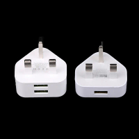 Universal 5v2.1a Dual USB Port pengecas cepat UK utama 3 Pin Plug Wall Charger Adapter USB Telefon T