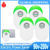 Power Saver 90V-250V Power Energy Saver Box Socket Power Factor Power Saver Home Power Saver US/EU/UK Adapter
