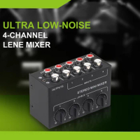4-Channel Small Audio Mixer Stereo Dispenser Headphone Amplifier for Live Studio DJ CX400 Mini Passive Stereo Mixer RCA