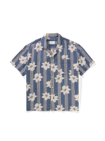 เสื้อเชิ้ตผู้ชาย LUKE SS OVERSIZED CAMP COLLAR INDIGO DISCHARGE PRINT สี ฟ้า