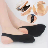 High Heel Shoes Sock Summer Women Invisible Lace Socks Woman Boat Cotton Pad Ice Socks Non-slip Silicone Ladies Ankle Socks