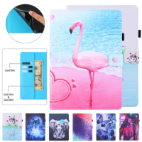 Lovely Flamingo Unicorn Flip Cover For Funda Samsung Galaxy Tab A A6 10.1 2016 Case SM-T580 SM-T585 Wallet Stand Tablet Coque
