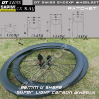 1295g UCI Quality Carbon Wheelset Disc Brake 700c U Shape Clincher Tubeless Tubular Center Lock DT 240 EXP Sapim Disc Wheels