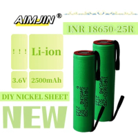 3.6V 2500mAh 18650 Rechargeable battery INR18650 25R M 20A discharge batteries + DIY Nickel+charger