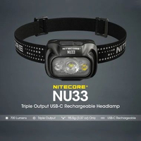 NITECORE NU33 Headlamp LED Senter Kepala 700lm Triple Output IP66 - Original Black