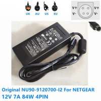 Original Netgear / Huntkey 12V 7A 84W 4PIN AC Adapter Charger NU90-9120700-I2 330-10363-02 NAS Power Supply Charger Adaptor