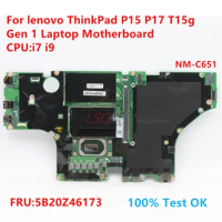 NM-C651 For lenovo ThinkPad P15 P17 T15g Gen 1 Laptop Motherboard With CPU:i7 i9 FRU:5B20Z46173 100% Test OK