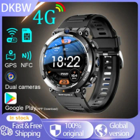 4G LTE Android Smartwatch 1.39" GPS Dual Camera Wifi SIM NFC Rugged 16G-ROM Google Play APP Download IP67 Men Women Smart Watch