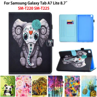 Case For Samsung Galaxy Tab A7 Lite 8.7 Cover SM-T220 SM-T225 T220 T225 Funda Tablet Fashion Painted Stand Soft TPU Back Shell