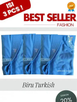 3 PCS Kerudung Sekolah Warna Biru Turkish Ukuran TK/SD/SMP dan SMA Astri Instan Jilbab Anak Serut Mu