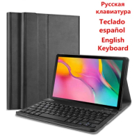 For Samsung Galaxy Tab S6 Lite 10.4 SM-P610 SM-P615 Keyboard Case Cover Russian Spanish Bluetooth Keyboard Funda Tablets Cases