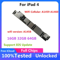 A1458 A1459 A1460 WIFI Cellular For iPad 4 Original Unlocked Motherboard Full Chips logic Board IOS Update Free iCloud