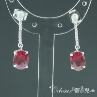 【Celosa珠寶】-優雅紅寶耳環