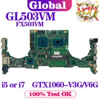 KEFU S5AM Mainboard For ASUS ROG Strix GL503VM GL503VMF FX503VM Laptop Motherboard I5 I7 7th Gen GTX1060-V3G/V6G Fan-4pin