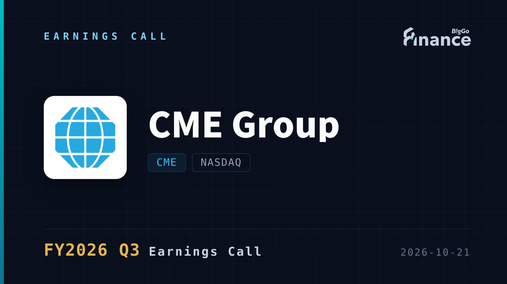 [CME Group Q3 2026 Earnings Call] CME Posts Record Q3 Revenue of $1.7B, ADV Jumps 16% to 29.4M Contracts as Q4 Tracking 17% Above Record