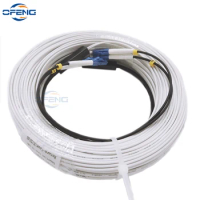 50M 2 Steel 2 core Indoor Outdoor Fiber Optic Drop Cable Optical Patch Cord Single Mode Simplex G675A1 SC LC FC ST connecors