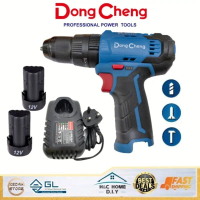 Hot Sale Dongcheng 12V Cordless Hammer Drivers Drill DCJZ23-10 Brushless Motor Full Set 12V LI-ON