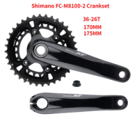 SHIMANO DEROE XT FC M8100 Crankset M8100 2x12-Speed 36-26T MTB HOLLOWTECH II Crankset 170MM 175MM 24 Speed