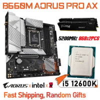 i5 12600K LGA 1700 CPU + Gigabyte B660M AORUS PRO AX Motherboard Combo i5 + DDR5 5200MHz 16GB Kingston Ram Intel B660 Kit New