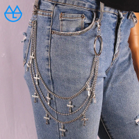 Rantai Pinggang Celana Jeans 3 Layar Punk Fashion Style Korea Hiphop Aksesoris Celana Rantai Jeans D