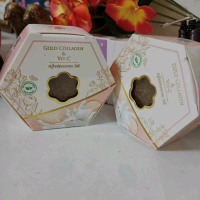 สบู่ล้างหน้าโกลด์คอลลาเจนvit c 2 ก้อนพร้อมส่งค่ะ