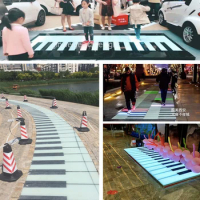Interactive Piano Shape LED Dance Floor Outdoor Plaza Mall Square Luminescent Induction Equipment Led light Stage light
