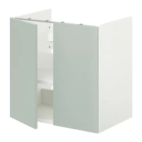 ENHET 洗臉盆底櫃組合, 白色/淺灰綠色, 60x42x60 公分