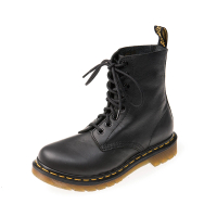 【Dr.Martens】馬汀 1460 PASCAL 軟皮霧面8孔綁帶平底短筒靴 黑 馬丁真皮休閒鞋 女 13512006
