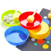 水彩顏料盤 4色入 水粉 繪畫 拓印 調色盤 調色碗 收納盤 置物盤 塑膠盤 美術用品【BlueCat】【JC5106】