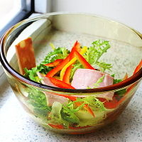 琥珀色高硼耐熱玻璃碗原色玻璃烤箱蒸箱用玻璃沙拉碗湯碗