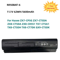 N950BAT-6 Laptop Battery For Hasee ZX7-CP5G ZX7-CT5DA ZX8-CT5DA ZX8-CR5S1 TX7-CT5A1 TX8-CT5DH TX8-CT7DK GX9-CT5DK 11.1V 62WH