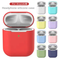 Solid Color Silicone Cover For Airpods 2 Protective Case Anti lost Slim Ultra Thin Wireless Earphones Pouch Sleeve Protector