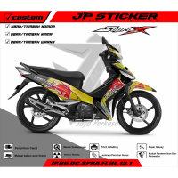 strping keren aer terbaru viral Hologram Pelangi, Chrome Supra X 125 FI Full Body - Stiker New Supr