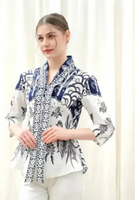 Evercloth Bira Long Atasan Batik Wanita Batik Lengan Panjang Batik Jumbo