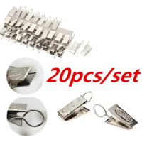 20pcs/set Curtain Rod Clamp Ring Stainless Steel Curtain Hook Shower Curtain Rod Clip Home Accessories Supplies