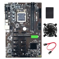 B250 BTC Mining Motherboard 12 PCIE 16X Graph Card LGA1151 with SATA SSD 128G+Cooling Fan +SATA Cable Support DDR4 VGA