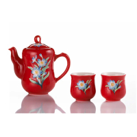 乾唐軒活瓷 | 水仙茶具組 / 2色 / 一壺+六杯-紅彩
