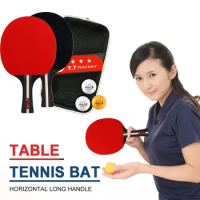 4pcs Table Tennis Racket Professional Ping Pong Paddle 2 Rackets &amp; 3 Balls High Elastic Rubber Paddles Set for Advanced Training