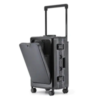 20"24" Inch Unisex Retro Spinner Rolling Luggage Trolley Suitcase Bag On Wheels With Laptop Compartment