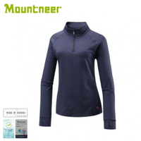 【Mountneer 山林 女 環保紗保暖上衣《丈青》】42P22/保暖長袖/保暖中層/登山