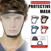 HD TP Super Protective Mask Face New Shield Glasses Anti-fog Full Face Shield Head Covering Reusable Kitchen Security Protection