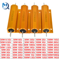 1PCS 50W 100W Aluminum Power Metal Shell Case Wirewound Resistor 0.01-100K 0.1R 0.5R 1R 2R 4R 6R 8R 10R 20R 1KΩJ ohm Resistor