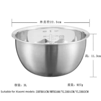 Original upgraded 304 stainless steel 3L rice cooker inner bowl for xiaomi IHFB01CM uncoated thick kettle